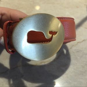Orange Leather Vineyard Vines Belt